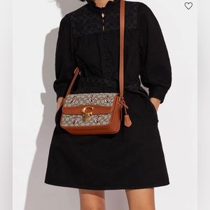 Coach Studio Shoulder Bag In Signature Jacquard With Penguin Motif